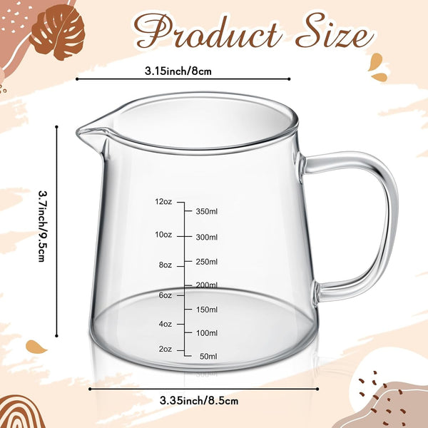2 Pack 12Oz Glass Espresso Measuring Cup for Milk Frothing2