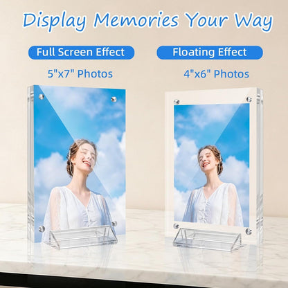 5X7 Acrylic Picture Frame 5 Pack with Stand Magnetic Photo Fridge5