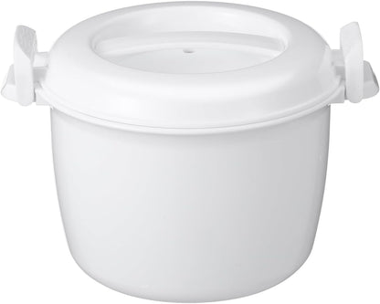 Microwave Rice Cooker Microwave Rice Cooker for Vegetables Noodles Pasta Food Grade Plastic Locking Lid 8.26 X 6.88 X 5.51 in White1