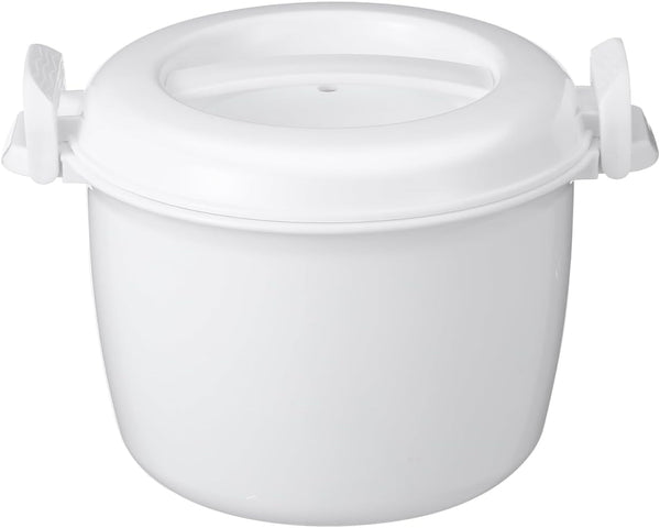 Microwave Rice Cooker Microwave Rice Cooker for Vegetables Noodles Pasta Food Grade Plastic Locking Lid 8.26 X 6.88 X 5.51 in White1