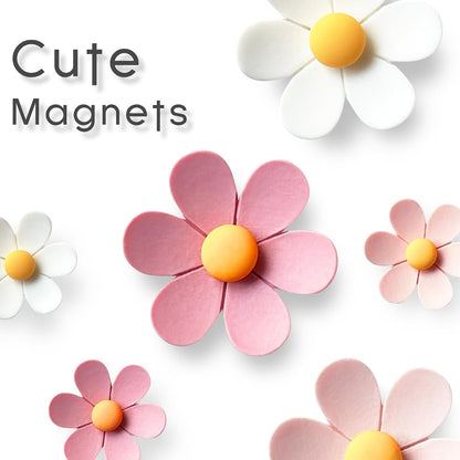18 Pcs - Cute Flower Magnet, Girl Pink Magnet for Fridge and Locker, Whiteboard, and Decoration（18 Pcs - Flower-Pink3