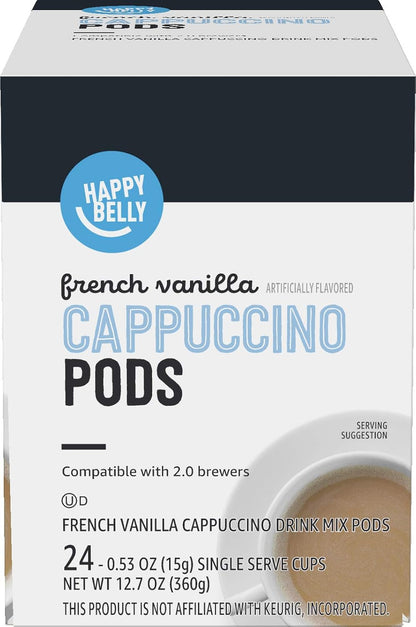 Cappuccino Coffee Pods Light Roast Compatible with 2.0 K-Cup Brewers, French Vanilla Flavored, 24 Count, 12.7 Ounce11