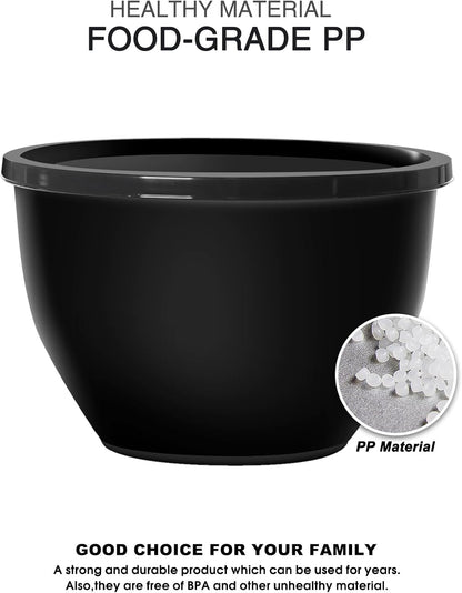 Plastic Mixing Bowls with Lids Set for Kitchen, 5 Set Nesting Bowls for Mixing, Baking, Prepping, Cooking and Serving Food, Mixing Bowls Dishwasher, Microwave Safe8