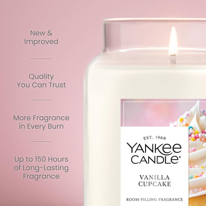 Vanilla Cupcake Scented Candle, 22Oz Large Jar, up to 150 Hour Burn Time, Giftable for Birthdays3