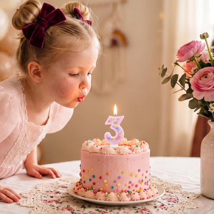 Number 2 Pink Macaron Birthday Candles, Macaron Themed Number Candles, Cake Number Candles, Party Celebration8