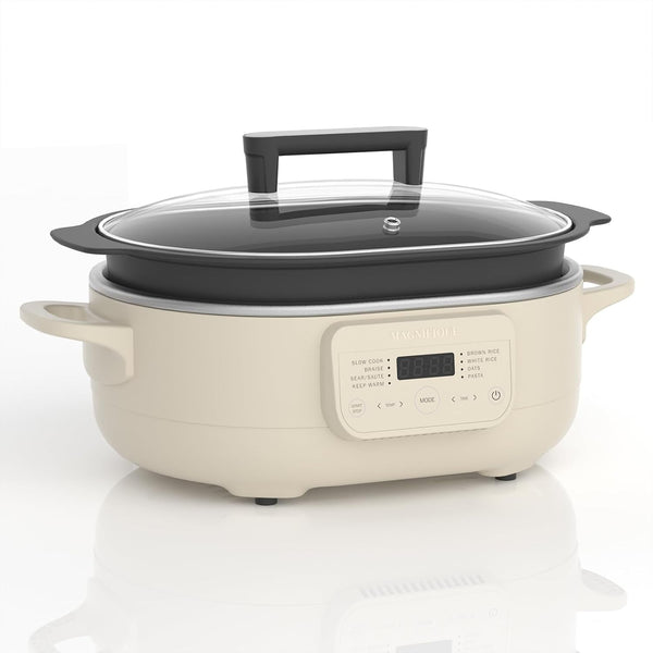 MAGNIFIQUE 6 Quart Multi-Cooker with 8-In-1 Casserole Programmable Slow Cooker, Dutch Oven, Pasta, Nonstick, Oven Safe Pot to 500°F Oatmeal1