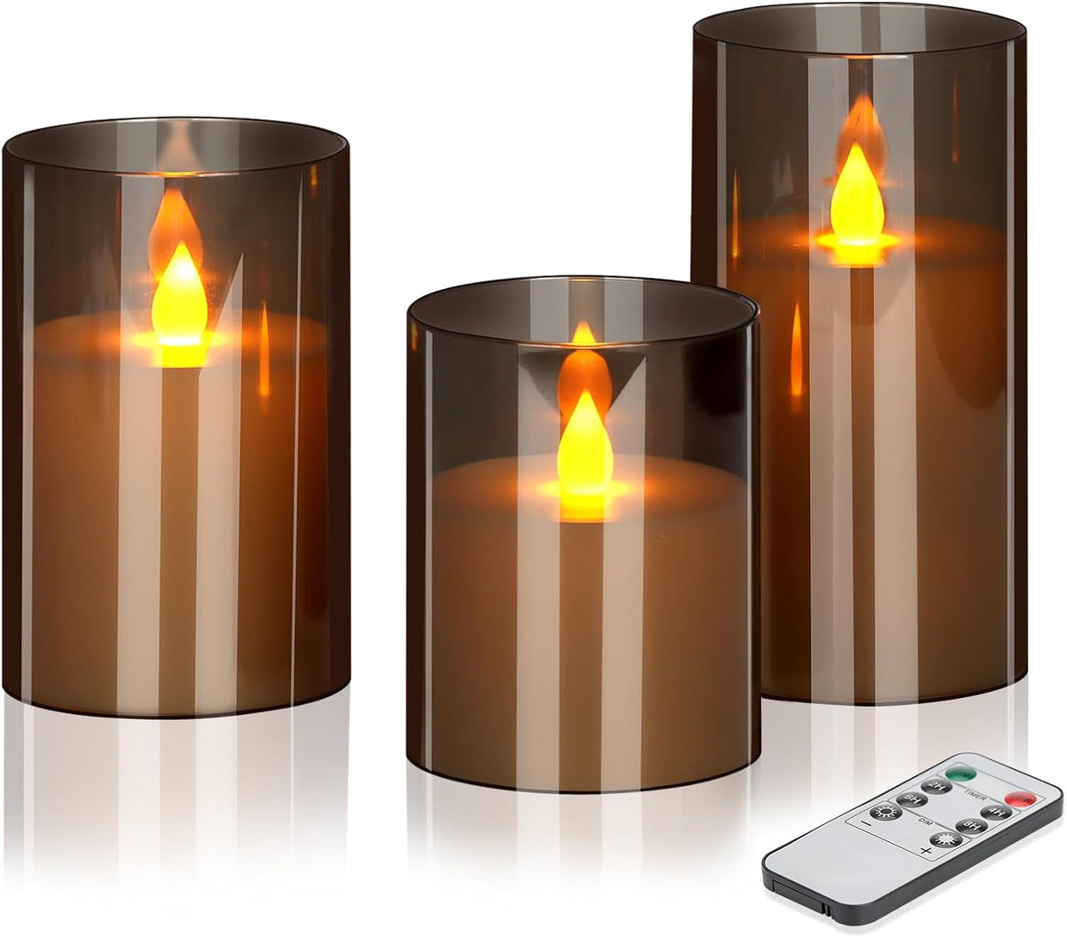 flameless-candles-4-5-6-acrylic-glass-pillars-3-diameter-battery-operated-flickering-candles-include-8-key-remote-with-timer-function-400-hours-gray-warm-light-3-pack