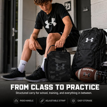 UA Scrimmage 3 Lunchbox Black Woodland Camo OSFA4
