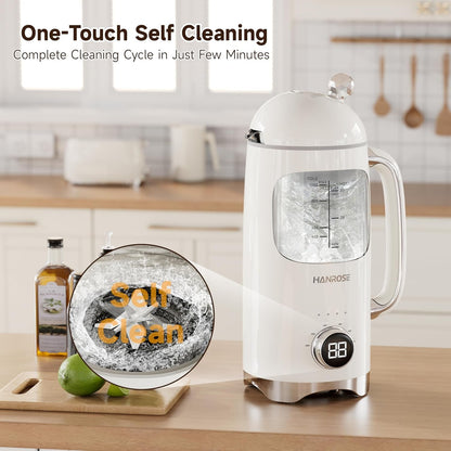 Nut Milk Maker Machine, 34 Oz Bpa-Free Glass Jar, 8-Blade System | 6-In-1 Programs, 12H Delay, 2H Keep Warm & 5-Min Self-Cleaning for Soy, Almond, Oat Milk, Juice & Daily Family Breakfasts7