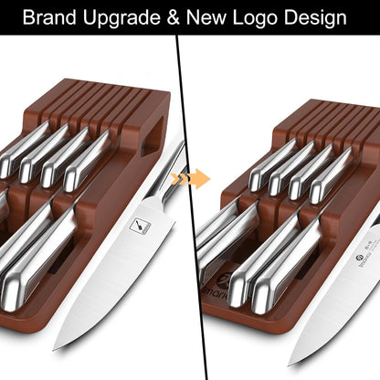 10 PCS Stainless Steel Drawer Knife Set with Wooden Organizer | Japanese High-Carbon Stainless Steel Blades, Patented Non-Slip Handle, Space-Saving Drawer Design, Dishwasher Safe6