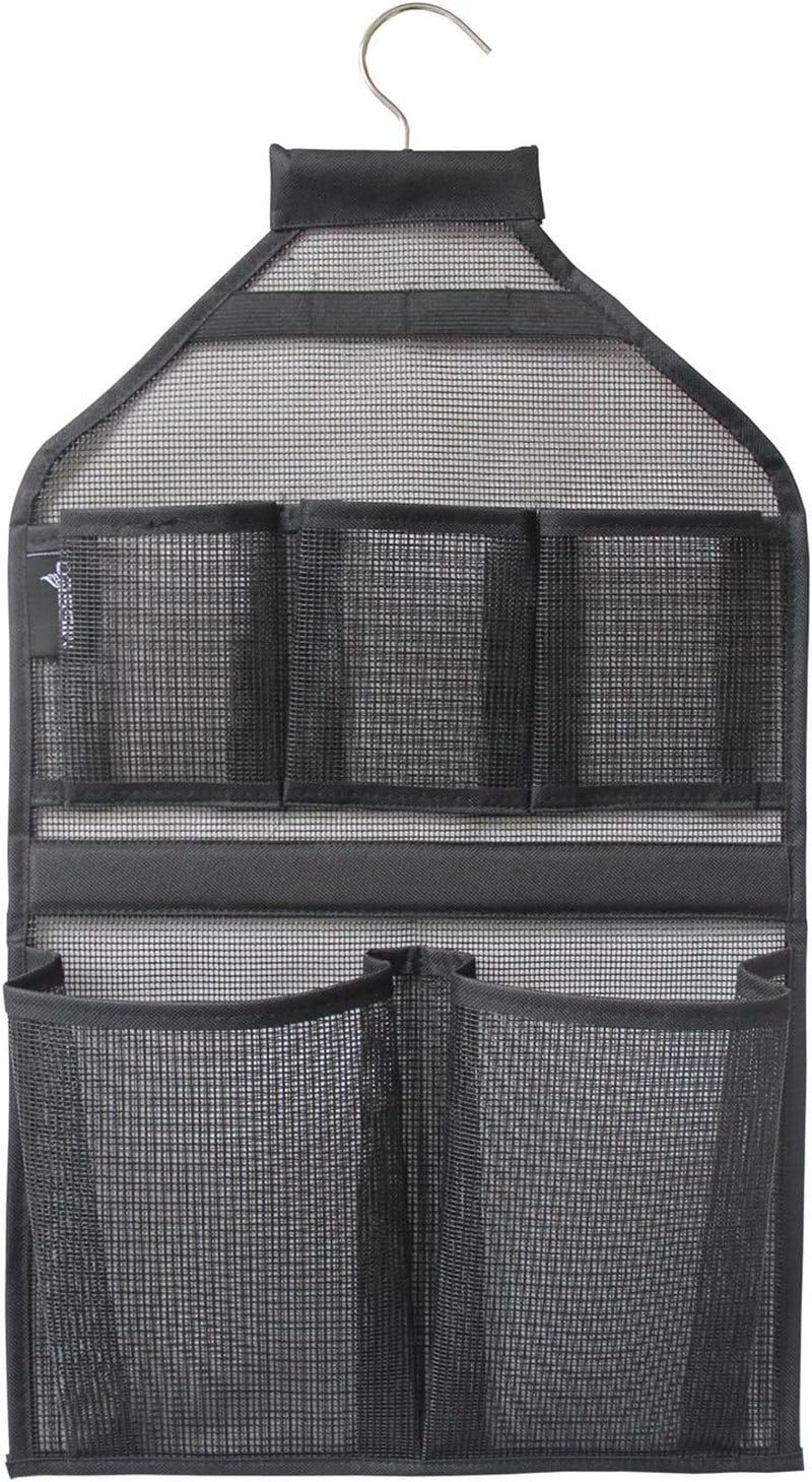 bathroom-shower-organizer-mesh-hanging-shower-caddy-with-rotatable-hanger-black