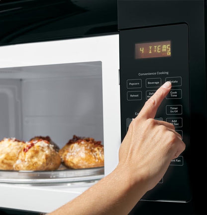 GE JVM3160DFBB 30" Over-The-Range Microwave Oven with 1.6 Cu. Ft. Capacity in Black | 1.6 Cu Ft Capacity, 1000W, 300 CFM 2-Speed Vent, Auto and Time Defrost, Convenience Controls5