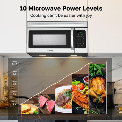 30" over the Range Microwave Oven,  1.7 Cu. Ft. Capacity Microwave over the Stove with One Touch, 1000 Cooking Watts, 300 CFM, 10 Power Levels, LED Lighting, Stainless Steel2