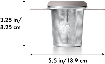 OXO Brew Tea Strainer Basket - Fine Mesh, Stainless Steel | for Loose Leaf Tea, Fits Mugs and Teapots, Stainless Steel, Dishwasher Safe, Tea Accessories2