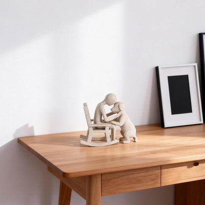 Dog Decor Statue, Cute Man and Dog Decor Small Sculpture for Home Accent, Living Room, Office, Mantle, Bookshelf, Desktop, Floating Shelves, Memory Gifts for Pet Lovers (Sandstone)6