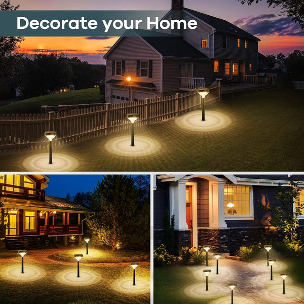 Solar Lights Outdoor 8 Pack, Solar Pathway Lights Warm White5