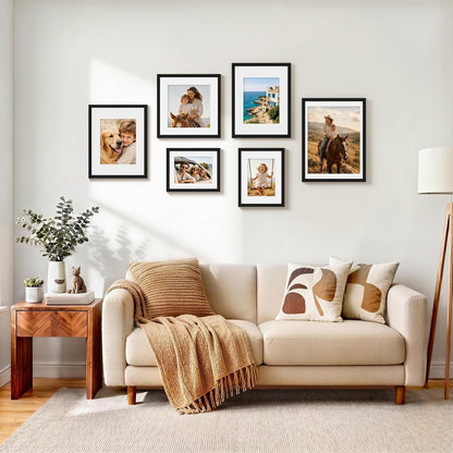 8X10 Picture Frames Set of 4, for Wall or Tabletop Display, Black7