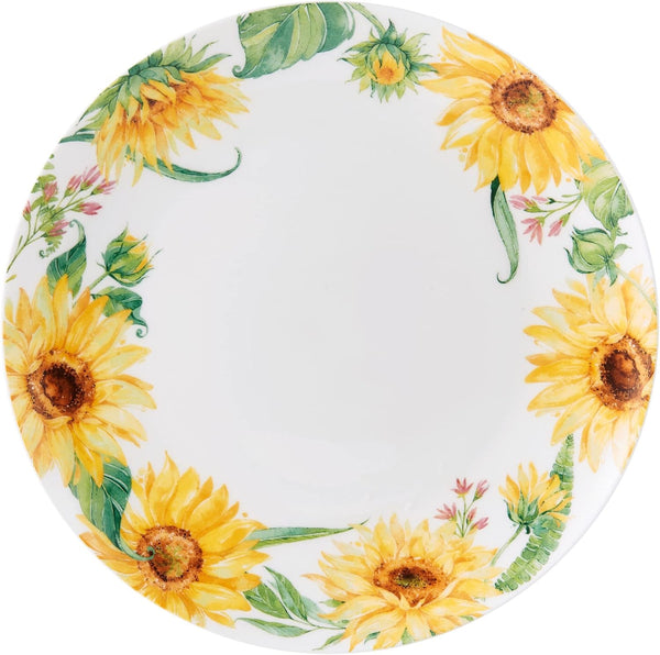 Sunflower Bone China Lightweight Chip Resistant 16 Piece Dinnerware Set, Service for 4, Multicolor6
