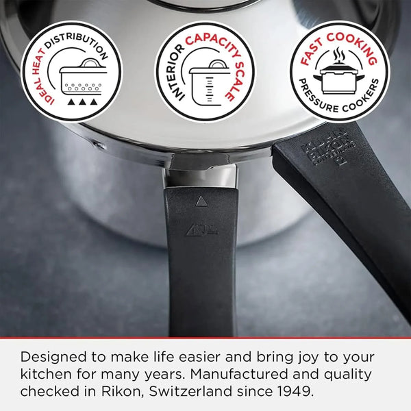 Safety Valve Automatic Exhaust Explosion-Proof Pressure Cooker Sealing Ring Selected Stainless Steel Easy to Use and Clean.4
