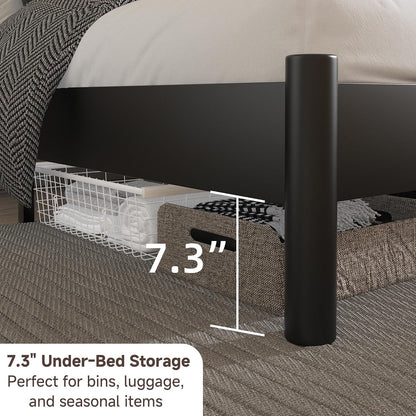 Full Size Modern Minimalist Wood Platform Bed Frame, Black5