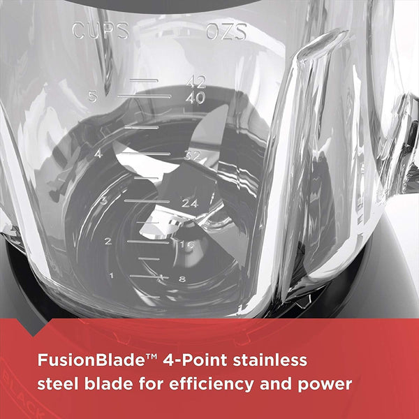 BLACK+DECKER Countertop Blender with 6-Cup Glass Jar, 10-Speed Settings, Black, BL2010BG5