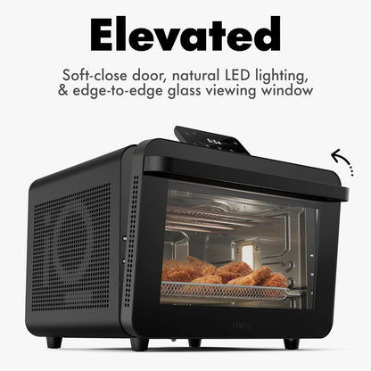 CHEF Iq Minioven Smart Toaster Oven Air Fryer Combo, 11-In-1 Countertop Convection Oven, Bake, Broil, Air Fry, Broil, Dehydrate, 1750W, 25 Qt Capacity, Fast Cooking with Touchscreen Controls – Black10