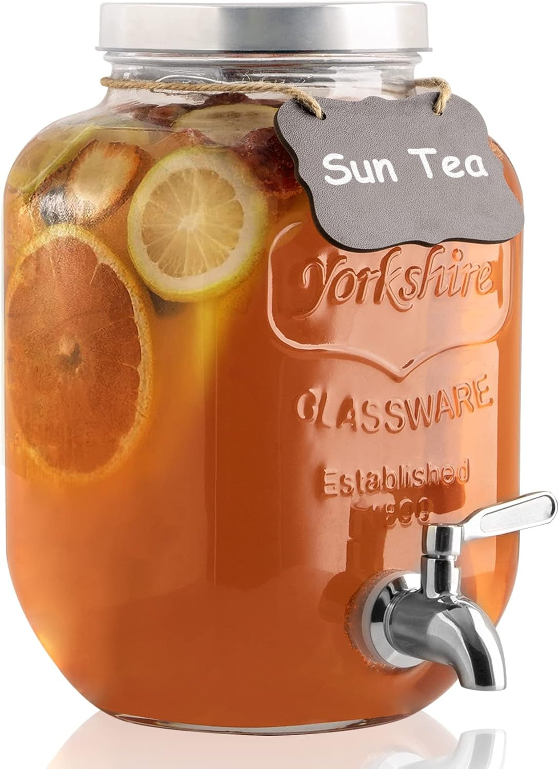 1-gallon-drink-dispenser-with-spigot-18-8-stainless-steel-airtight-leakproof-glass-sun-tea-jar-with-anti-rust-lids-beverage-dispenser-for-parties-laundry-detergent-holder