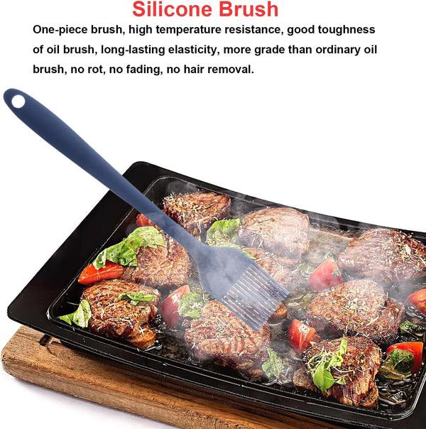 Silicone Spatulas Set, Rubber Spoon Spatula Heat Resistant Spoonula One Piece Design Seamless Spatula Non-Stick Scrapers Baking Mixing Tool (Dark Blue)4