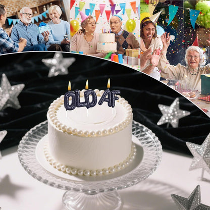 Funny Old AF Birthday Candles for Cake – Humorous Birthday Cake Candles for Milestone Birthdays & Retirement Parties (Black)3