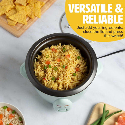 Mini Rice Cooker with Removable Nonstick Bowl and Auto Keep Warm Function, Great for Soups, Stews, Grains and Oats, 6 Cups Cooked (3 Cups Uncooked), 1.5-Quart, Aqua4