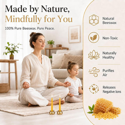 20 Minute Beeswax Meditation Candles, 3.15 Inch Mini Candles6