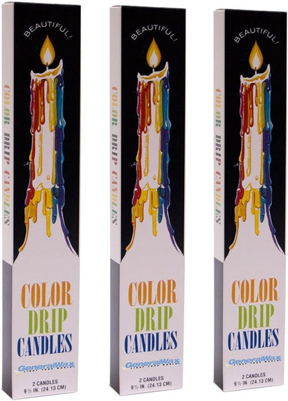 Color Drip Candles, 3-Pack (6 Candles Total), Unscented1