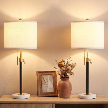 Gold Table Lamps Set of 2, 22" to 30" Adjustable Nightstand Lamps for Bedroom, Dimmable End Table Lamps for Living Room Console Entry Farmhouse Home Decor, New House Warming Gifts1