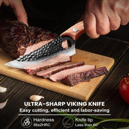 Chef Knife - Hand Forged Kitchen Knife with Sheath Gift for Men3