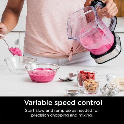 Ninja Foodi Power Blender & Food Processor, 6 Functions, Silver, SS351 | Smarttorque Motor Never Stalls. 6 Functions for Smoothies, Bowls & Dough. 72-Oz Pitcher + Processor Bowl + Cups.9