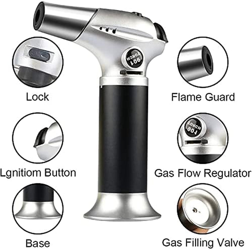 kitchen-butane-torch-safety-lock-adjustable-flame-for-baking-bbq-2500-f-adjustable-flame-one-button-piezo-ignition-refillable-butane-torch-for-creme-brulee-cooking-butane-not-included