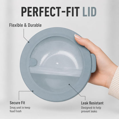 Pera Plastic Mixing Bowls with Lids - 8-Piece Airtight Leak-Proof Nesting Bpa-Free Prep Bowl Set for Kitchen & Food Storage, Large 4200Ml Capacity, Microwave & Dishwasher Safe (Blue)4