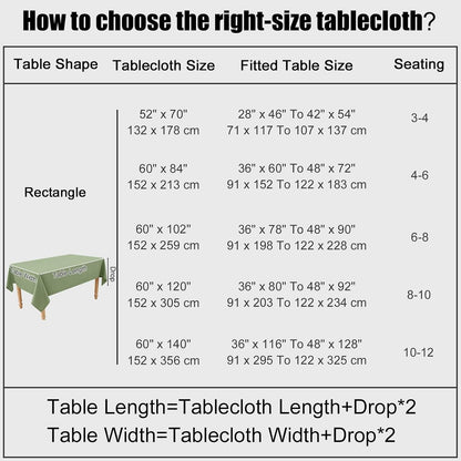 Rectangle Table Cloth Linen Textured, Waterproof Spillproof Anti-Wrinkle Burlap Tablecloth, Washable Decorative Fabric Table Cover for Dining, Party, Banquet, 52 X 70 Inch, Sage Green9