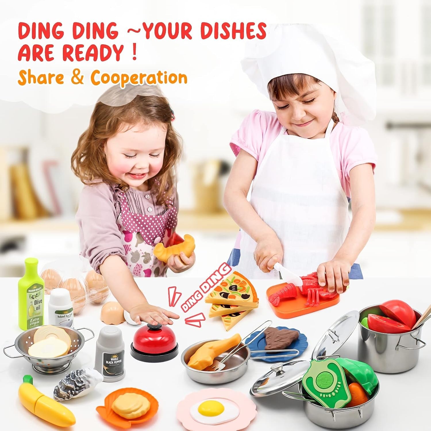 kids-pretend-play-kitchen-accessories-set-38pc-play-pots-pans-set-for-kids-stainless-steel-toddler-pots-pans-kitchen-playset-toy-cookware-cooking-utensils-play-food-dish-christmas-birthday-gift-3