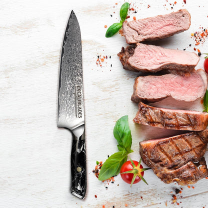 8” Chef Knife – VG10 Damascus Steel Kitchen Knife, Razor Sharp Professional Cooking Knife with Ergonomic G10 Handle, Luxury Gift Box & Sheath, Gift for Home Chefs3