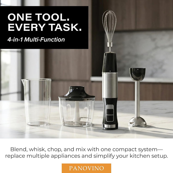 Handheld Immersion Blender, Stick & Hand Blender, 7-Speed, Black | Reinforced Metal Gear, Won'T Strip like Plastic; Whisk, Chopper & Beaker for Soups, Sauces, Smoothies & Baby Food4