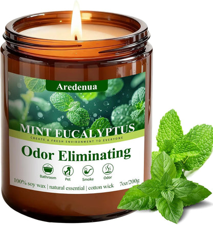 Mint Eucalyptus Odor Eliminating Candles, 7 Oz Soy Scented Candle1