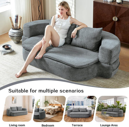 79" Convertible Futon Sofa Bed Mattress, Sleeper Boneless Futon Sofa,Grey6