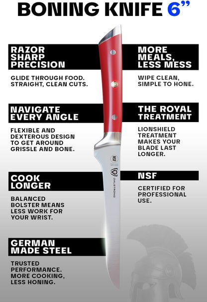 6" Boning Knife - Crimson Red Handle5