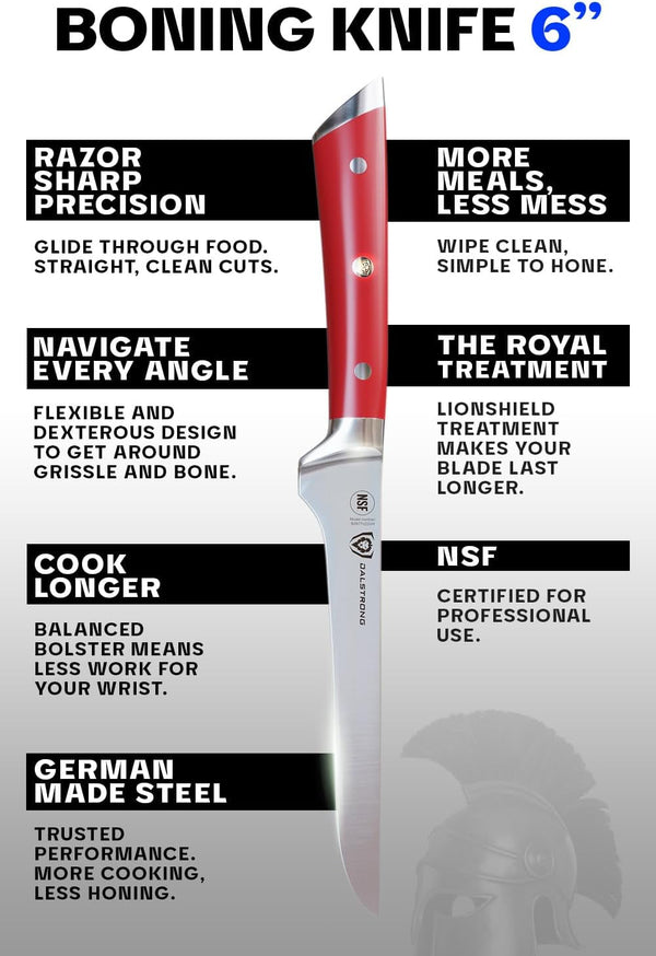 6" Boning Knife - Crimson Red Handle5