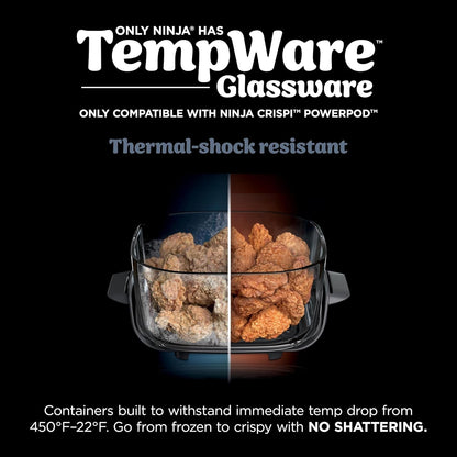 Ninja 4Qt Cleancrisp Glass Container with Storage Lid, Crispi, XSKSFN4QT3