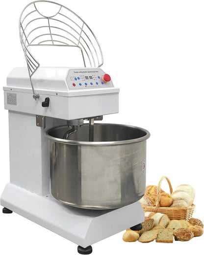 40 QT Commercial Dough Mixer Machine, 110V 2200W Electric Dough Kneading Machine, Stainless Steel Stand Mixer, Dual Action and Dual Speed, Intelligent Control, 35LB Dry Flour1