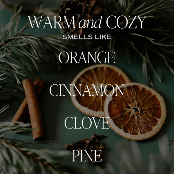 Warm & Cozy Candle, 9Oz Amber Glass Jar, Winter Scents2