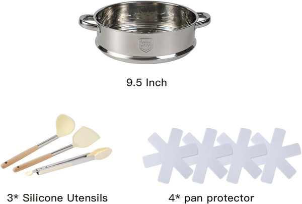 16PCS Pots and Pans Set Non Stick Cookware Juego De Ollas Para Cocina | Beautiful Great Value Food Cooks Evenly Cleans Easily with Frying Pan3