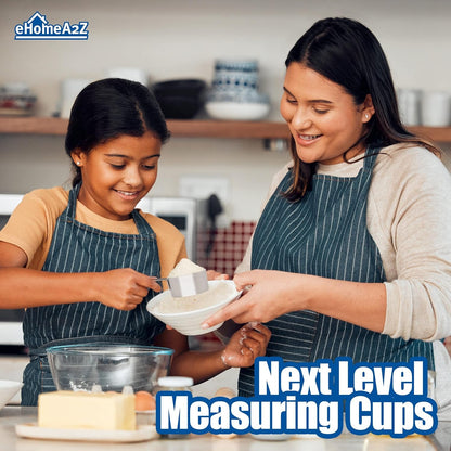 Stainless Steel Measuring Cups Set 4Pc Metal Culinary Couture for Dry Liquid Kitchen Gadgets (1, 4-Piece Set)2